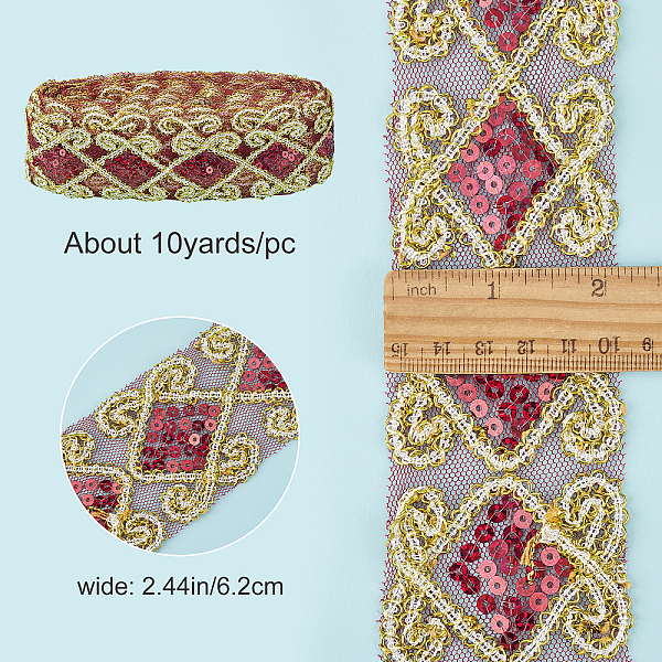 PandaHall GORGECRAFT 10 Yards Sequins Lace Mesh Trim 2-1/2In Wide Lace Ribbon Beaded Applique for Costume Gowns Clothing Curtain Table...
PandaHall GORGECRAFT 10 Yards Sequins Lace Mesh Trim 2-1/2In Wide Lace Ribbon Beaded Applique for Costume Gowns Clothing Curtain Table...