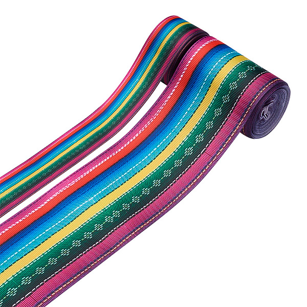 PandaHall 2Rolls 2 Styles Stripe Pattern Printed Polyester Grosgrain Ribbon, for DIY Bowknot Accessories, Colorful, 1roll/style Polyester
PandaHall 2Rolls 2 Styles Stripe Pattern Printed Polyester Grosgrain Ribbon, for DIY Bowknot Accessories, Colorful, 1roll/style Polyester