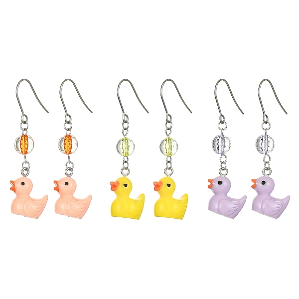 PandaHall 3 Pair 3 Color Resin Duck Dangle Earrings, 304 Stainless Steel Drop Earrings for Women, Mixed Color, 55x17.5mm, 1 Pair/color Resin..., Multicolor
PandaHall 3 Pair 3 Color Resin Duck Dangle Earrings, 304 Stainless Steel Drop Earrings for Women, Mixed Color, 55x17.5mm, 1 Pair/color Resin..., Multicolor