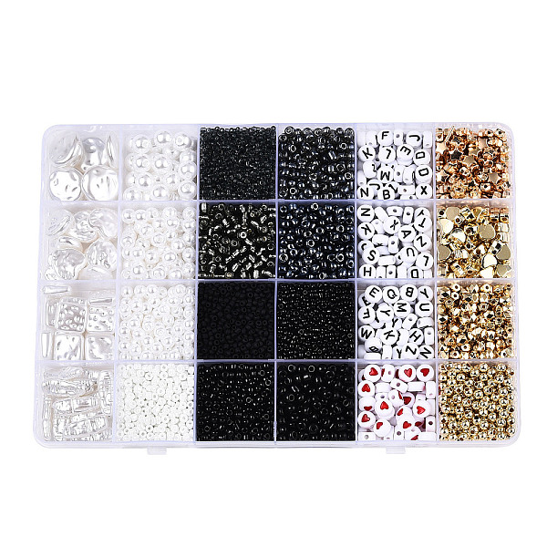 PandaHall DIY 24 Style Acrylic & ABS Beads Jewelry Making Finding Kit, Flat Round & Star & Barrel & Round & Heart & Strip & Rhombus, Black...
PandaHall DIY 24 Style Acrylic & ABS Beads Jewelry Making Finding Kit, Flat Round & Star & Barrel & Round & Heart & Strip & Rhombus, Black...