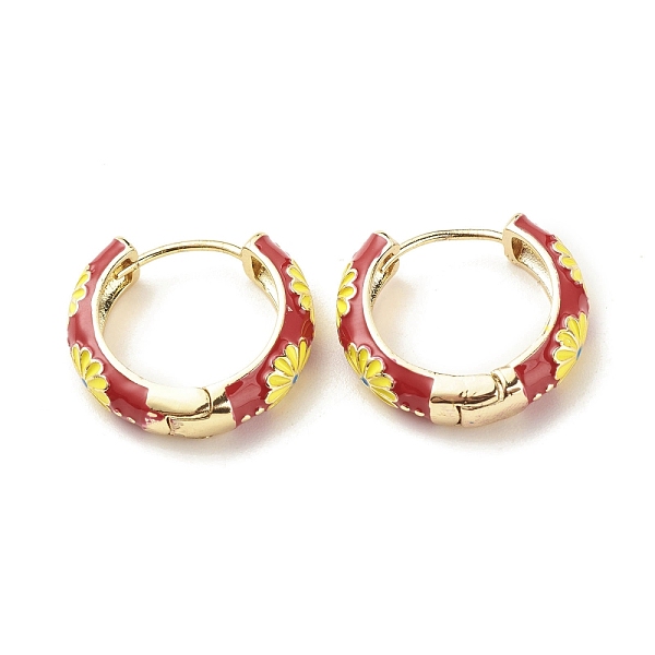 PandaHall Daisy Flower Enamel Hoop Earrings, Gold Plated Brass Hinged Earrings for Women, Dark Red, 20x22x5mm, Pin: 0.9mm Brass Flower
PandaHall Daisy Flower Enamel Hoop Earrings, Gold Plated Brass Hinged Earrings for Women, Dark Red, 20x22x5mm, Pin: 0.9mm Brass Flower