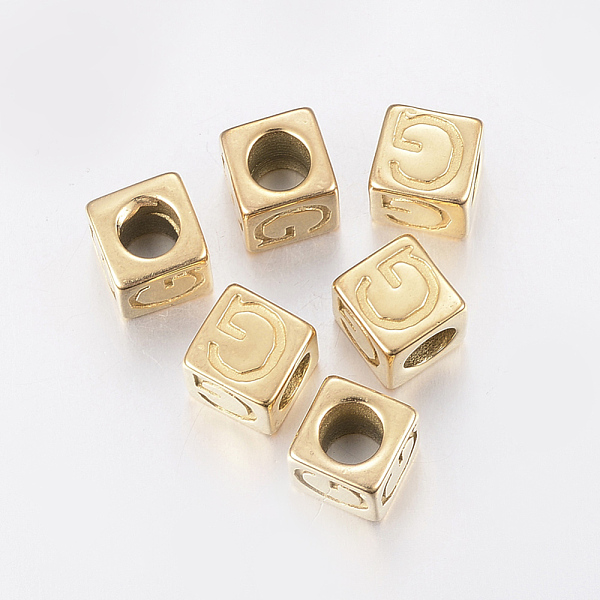 PandaHall 304 Stainless Steel Large Hole Letter European Beads, Horizontal Hole, Cube with Letter.G, Golden, 8x8x8mm, Hole: 5mm 304...
PandaHall 304 Stainless Steel Large Hole Letter European Beads, Horizontal Hole, Cube with Letter.G, Golden, 8x8x8mm, Hole: 5mm 304...