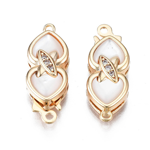 PandaHall Brass Micro Pave Clear Cubic Zirconia Fishhook Clasps, with Shell, Nickel Free, Heart with Cross, Real 18K Gold Plated...
PandaHall Brass Micro Pave Clear Cubic Zirconia Fishhook Clasps, with Shell, Nickel Free, Heart with Cross, Real 18K Gold Plated...
