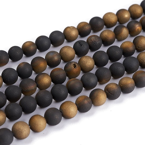 PandaHall Electroplate Natural Druzy Geode Weathered Agate Beads Strands, Frosted, Dyed, Round, Antique Bronze Plated, 6~6.5mm, Hole: 1.5mm..., Brown
PandaHall Electroplate Natural Druzy Geode Weathered Agate Beads Strands, Frosted, Dyed, Round, Antique Bronze Plated, 6~6.5mm, Hole: 1.5mm..., Brown