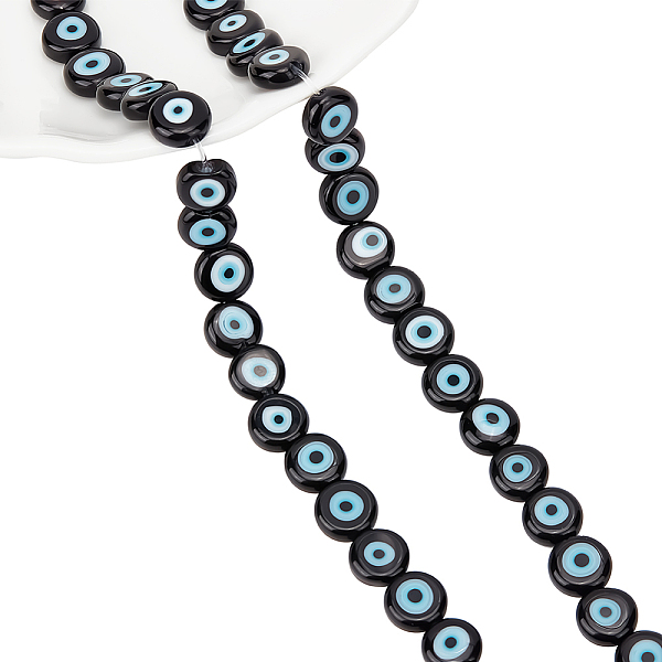 PandaHall 1 Strand Handmade Evil Eye Lampwork Beads Strands, Flat Round, Black, 8x3.2mm, Hole: 1mm Lampwork Flat Round Black
PandaHall 1 Strand Handmade Evil Eye Lampwork Beads Strands, Flat Round, Black, 8x3.2mm, Hole: 1mm Lampwork Flat Round Black