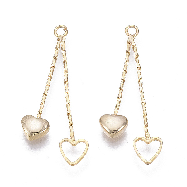 PandaHall Brass Chain Tassel Pendants, Nickel Free, Heart, Real 18K Gold Plated, 33x3x1mm, Hole: 1.5mm Brass
PandaHall Brass Chain Tassel Pendants, Nickel Free, Heart, Real 18K Gold Plated, 33x3x1mm, Hole: 1.5mm Brass