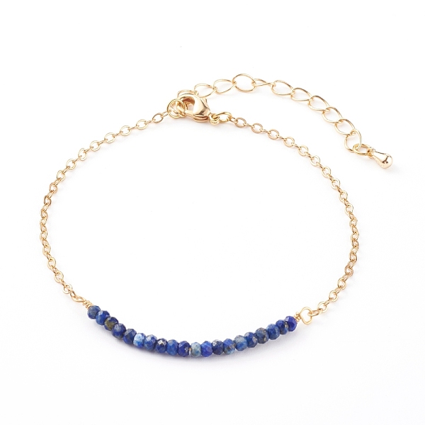 PandaHall August Birthstone Natural Lapis Lazuli Beaded Bracelets, with Brass Cable Chains, Faceted Round, Golden, 7-1/4 inch(18.5cm) Lapis...
PandaHall August Birthstone Natural Lapis Lazuli Beaded Bracelets, with Brass Cable Chains, Faceted Round, Golden, 7-1/4 inch(18.5cm) Lapis...