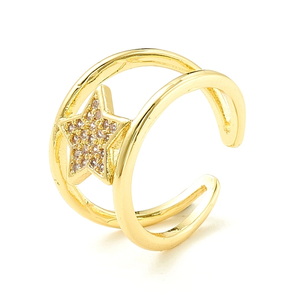 PandaHall Clear Cubic Zirconia Star Open Cuff Ring for Women, Cadmium Free & Lead Free, Real 18K Gold Plated, US Size 6(16.5mm) Brass+Cubic...
PandaHall Clear Cubic Zirconia Star Open Cuff Ring for Women, Cadmium Free & Lead Free, Real 18K Gold Plated, US Size 6(16.5mm) Brass+Cubic...