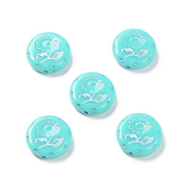 PandaHall Opaque Acrylic Beads, Metal Enlaced, Flat Round with Flower Pattern, Turquoise, 17.5~18x5~5.5mm, Hole: 1.8mm, about 399pcs/500g..., Green
PandaHall Opaque Acrylic Beads, Metal Enlaced, Flat Round with Flower Pattern, Turquoise, 17.5~18x5~5.5mm, Hole: 1.8mm, about 399pcs/500g..., Green