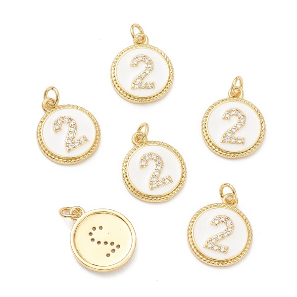 PandaHall Brass Micro Pave Clear Cubic Zirconia Charms, Long-Lasting Plated, with Jump Rings and White Enamel, Flat Round with Number, Real...
PandaHall Brass Micro Pave Clear Cubic Zirconia Charms, Long-Lasting Plated, with Jump Rings and White Enamel, Flat Round with Number, Real...