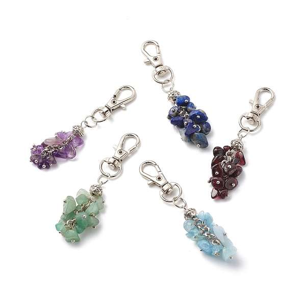 PandaHall Gemstone Chips Cluster Pendant Decorations, Lobster Clasp Charms, Clip-on Charms, for Keychain, Purse, Backpack Ornament, 70mm...
PandaHall Gemstone Chips Cluster Pendant Decorations, Lobster Clasp Charms, Clip-on Charms, for Keychain, Purse, Backpack Ornament, 70mm...