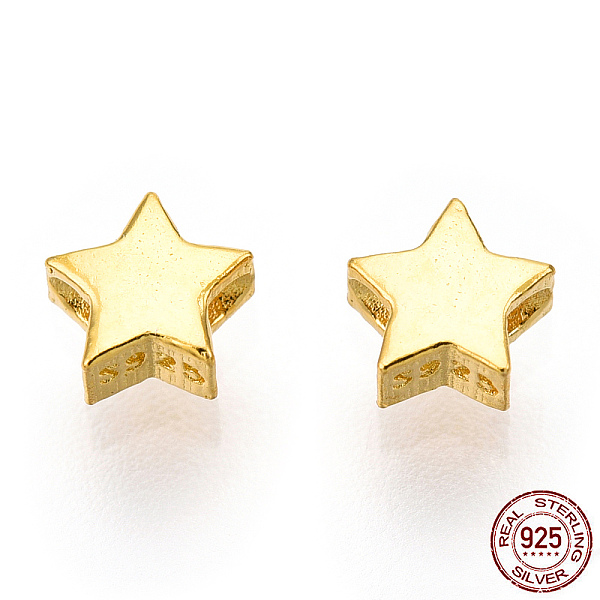 PandaHall 925 Sterling Silver Beads, Star, Nickel Free, with S925 Stamp, Real 18K Gold Plated, 4x4.2x2.2mm, Hole: 0.8mm Sterling Silver Star
PandaHall 925 Sterling Silver Beads, Star, Nickel Free, with S925 Stamp, Real 18K Gold Plated, 4x4.2x2.2mm, Hole: 0.8mm Sterling Silver Star