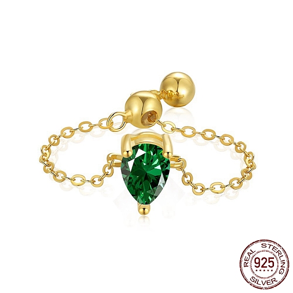 PandaHall 925 Sterling Silver Rolo Chain Rings, Birthstone Ring, Real 18K Gold Plated, with Cubic Zirconia Teardrop for Women, Adjustable..., Green
PandaHall 925 Sterling Silver Rolo Chain Rings, Birthstone Ring, Real 18K Gold Plated, with Cubic Zirconia Teardrop for Women, Adjustable..., Green