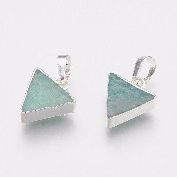 PandaHall Natural Amazonite Pendants, with Brass Findings, Triangle, Silver Color Plated, 13~15x11~13x4mm, Hole: 4x6mm Amazonite Triangle...
PandaHall Natural Amazonite Pendants, with Brass Findings, Triangle, Silver Color Plated, 13~15x11~13x4mm, Hole: 4x6mm Amazonite Triangle...