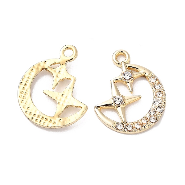 PandaHall Rack Plating Alloy Crystal Rhinestone Pendants, Moon with Star Charms, Golden, 20.5x17x2.5mm, Hole: 1.5mm Alloy+Rhinestone Moon..., Clear
PandaHall Rack Plating Alloy Crystal Rhinestone Pendants, Moon with Star Charms, Golden, 20.5x17x2.5mm, Hole: 1.5mm Alloy+Rhinestone Moon..., Clear