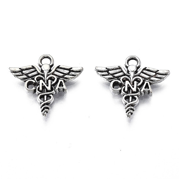 PandaHall Tibetan Style Alloy CNA Caduceus Medical Symbol Charms, Cadmium Free & Lead Free, Wing with Snake, Antique Silver, 14x15x2mm, Hole...
PandaHall Tibetan Style Alloy CNA Caduceus Medical Symbol Charms, Cadmium Free & Lead Free, Wing with Snake, Antique Silver, 14x15x2mm, Hole...