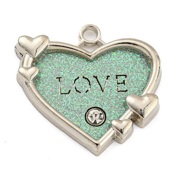 PandaHall Alloy Pendants, with PU Leather, Rhinestone and Glitter Powder, Heart with Word Love, Cadmium Free & Lead Free, Turquoise..., Green
PandaHall Alloy Pendants, with PU Leather, Rhinestone and Glitter Powder, Heart with Word Love, Cadmium Free & Lead Free, Turquoise..., Green
