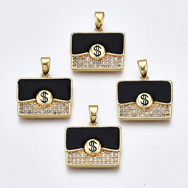 PandaHall Brass Micro Pave Clear Cubic Zirconia Pendants, with Enamel, Nickel Free, Lady Bags with Dollar Sign, Real 18K Gold Plated, Black...
PandaHall Brass Micro Pave Clear Cubic Zirconia Pendants, with Enamel, Nickel Free, Lady Bags with Dollar Sign, Real 18K Gold Plated, Black...