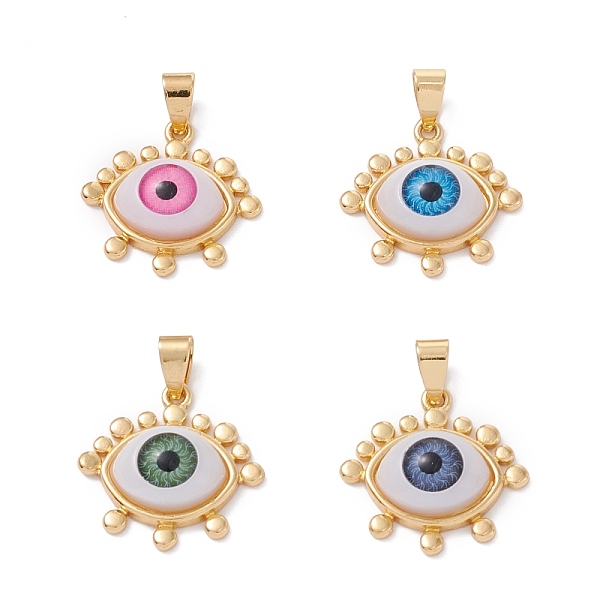 PandaHall Brass Pendant, with Resin Eye Cabochons, Long-Lasting Plated, Real 18K Gold Plated, Mixed Color, 21.5x22x7mm, Hole: 6x3.5mm..., Multicolor
PandaHall Brass Pendant, with Resin Eye Cabochons, Long-Lasting Plated, Real 18K Gold Plated, Mixed Color, 21.5x22x7mm, Hole: 6x3.5mm..., Multicolor