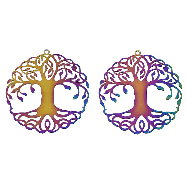 PandaHall Ion Plating(IP) 201 Stainless Steel Filigree Pendants, Etched Metal Embellishments, Tree of Life, Rainbow Color, 43x40x0.3mm, Hole...
PandaHall Ion Plating(IP) 201 Stainless Steel Filigree Pendants, Etched Metal Embellishments, Tree of Life, Rainbow Color, 43x40x0.3mm, Hole...