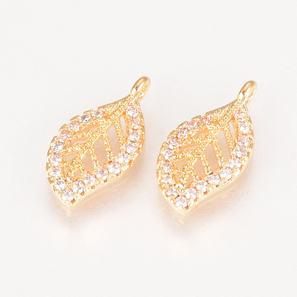 PandaHall Brass Micro Pave Cubic Zirconia Charms, Leaf, Nickel Free, Real 18K Gold Plated, 14.5x7.5x2mm, Hole: 1mm Brass+Cubic Zirconia Leaf..., Clear
PandaHall Brass Micro Pave Cubic Zirconia Charms, Leaf, Nickel Free, Real 18K Gold Plated, 14.5x7.5x2mm, Hole: 1mm Brass+Cubic Zirconia Leaf..., Clear