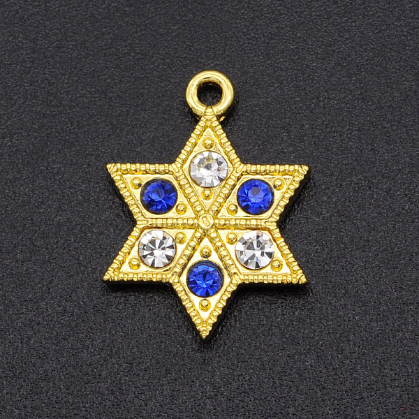 PandaHall Alloy Rhinestone Pendants, Hexagram, Golden, Sapphire & Crystal, 17.5x13x2.5mm, Hole: 1.2mm Alloy+Rhinestone Star Blue
PandaHall Alloy Rhinestone Pendants, Hexagram, Golden, Sapphire & Crystal, 17.5x13x2.5mm, Hole: 1.2mm Alloy+Rhinestone Star Blue