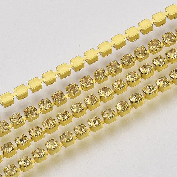 PandaHall Electrophoresis Iron Rhinestone Strass Chains, Rhinestone Cup Chains, with Spool, Citrine, SS12, 3~3.2mm, about 10yards/roll..., Orange
PandaHall Electrophoresis Iron Rhinestone Strass Chains, Rhinestone Cup Chains, with Spool, Citrine, SS12, 3~3.2mm, about 10yards/roll..., Orange