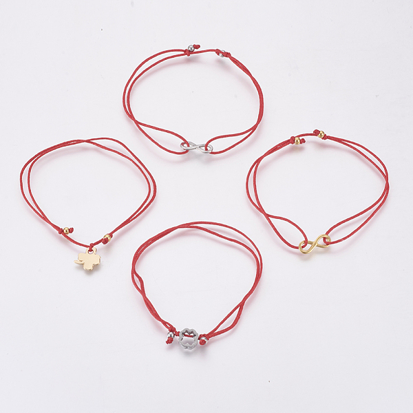 PandaHall (Jewelry Parties Factory Sale)Adjustable Nylon Cord Multi-strand Bracelets, with 304 Stainless Steel Findings, Mixed Shapes, Red...
PandaHall (Jewelry Parties Factory Sale)Adjustable Nylon Cord Multi-strand Bracelets, with 304 Stainless Steel Findings, Mixed Shapes, Red...