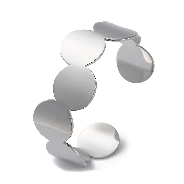 PandaHall 304 Stainless Steel Cuff Bangles, Flat Round, Stainless Steel Color, Inner Diameter: 1-7/8x2-1/2 inch(4.7x6.2cm) 304 Stainless...
PandaHall 304 Stainless Steel Cuff Bangles, Flat Round, Stainless Steel Color, Inner Diameter: 1-7/8x2-1/2 inch(4.7x6.2cm) 304 Stainless...