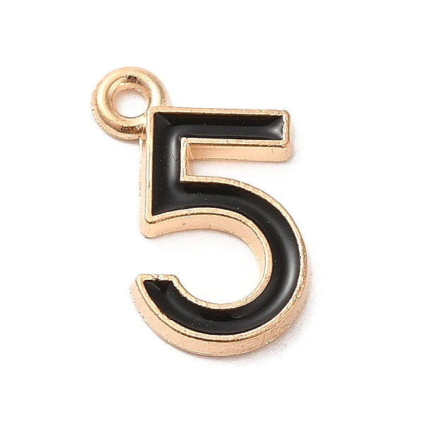 PandaHall Alloy Enamel Charms, Light Gold, Number 5 Charm, Black, 13x9x1mm, Hole: 1.2mm Alloy+Enamel Number Black
PandaHall Alloy Enamel Charms, Light Gold, Number 5 Charm, Black, 13x9x1mm, Hole: 1.2mm Alloy+Enamel Number Black