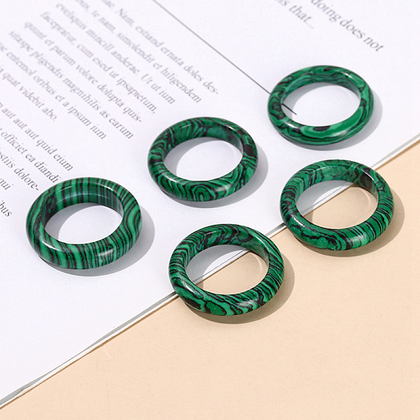 PandaHall Synthetic Malachite Plain Band Finger Rings, Inner Diameter: 18~20mm Malachite Ring
PandaHall Synthetic Malachite Plain Band Finger Rings, Inner Diameter: 18~20mm Malachite Ring
