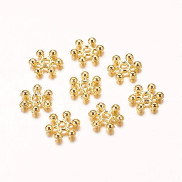 PandaHall Zinc Alloy Beads Spacers, Cadmium Free & Lead Free, with One Hole, Snowflake, Golden, 10x2.5mm, Hole: 1.5mm Alloy Snowflake
PandaHall Zinc Alloy Beads Spacers, Cadmium Free & Lead Free, with One Hole, Snowflake, Golden, 10x2.5mm, Hole: 1.5mm Alloy Snowflake