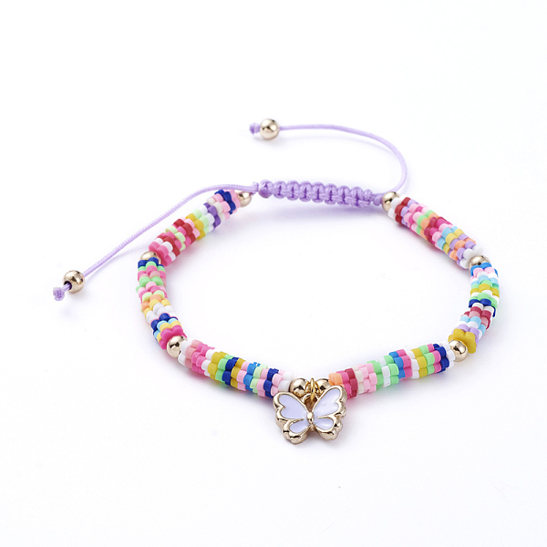 PandaHall Adjustable Nylon Cord Braided Bead Bracelets, with Polymer Clay Heishi Beads, Alloy Enamel Charms and Real 18K Gold Plated Brass..., Purple
PandaHall Adjustable Nylon Cord Braided Bead Bracelets, with Polymer Clay Heishi Beads, Alloy Enamel Charms and Real 18K Gold Plated Brass..., Purple