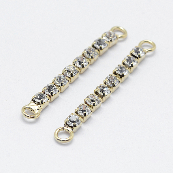 PandaHall Brass Links connectors, with Grade A Rhinestone, Long-Lasting Plated, Real 18K Gold Plated, Nickel Free, 35x3x3mm, Hole: 2mm Brass..., White
PandaHall Brass Links connectors, with Grade A Rhinestone, Long-Lasting Plated, Real 18K Gold Plated, Nickel Free, 35x3x3mm, Hole: 2mm Brass..., White