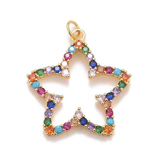 PandaHall Cubic Zirconia Pendants, with Rack Plating Real 18K Gold Plated Brass, with Jump Rings, Long-Lasting Plated, Lead Free & Cadmium...
PandaHall Cubic Zirconia Pendants, with Rack Plating Real 18K Gold Plated Brass, with Jump Rings, Long-Lasting Plated, Lead Free & Cadmium...