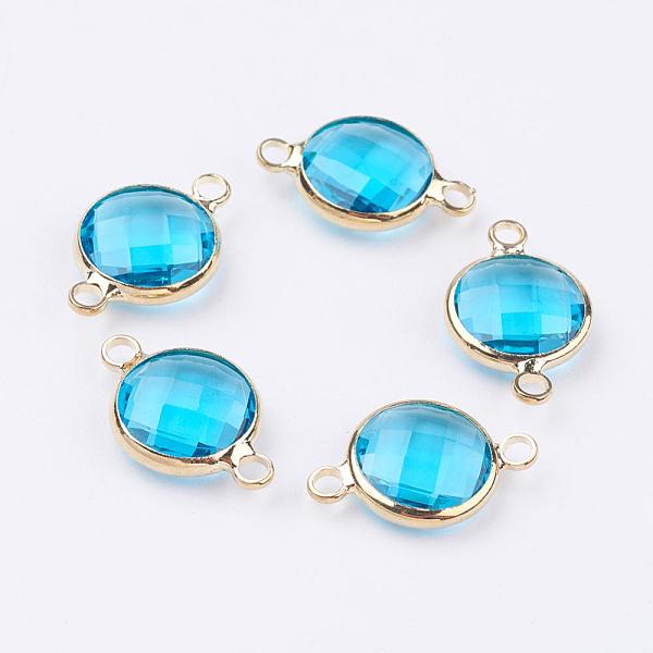 PandaHall Golden Tone Brass Glass Links connectors, Faceted, Flat Round, Deep Sky Blue, 16x10.5x4mm, Hole: 1.5mm Glass Flat Round Blue
PandaHall Golden Tone Brass Glass Links connectors, Faceted, Flat Round, Deep Sky Blue, 16x10.5x4mm, Hole: 1.5mm Glass Flat Round Blue