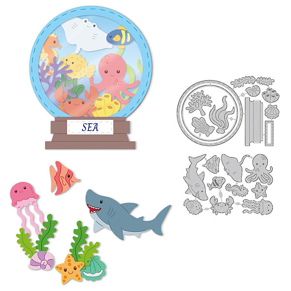 PandaHall 2 Styles Sea Crystal Ball Cutting Dies Card Making Sea Animals Die Cut Octopus Shark Carbon Steel Die Cuts Stencils Scrapbooking...
PandaHall 2 Styles Sea Crystal Ball Cutting Dies Card Making Sea Animals Die Cut Octopus Shark Carbon Steel Die Cuts Stencils Scrapbooking...