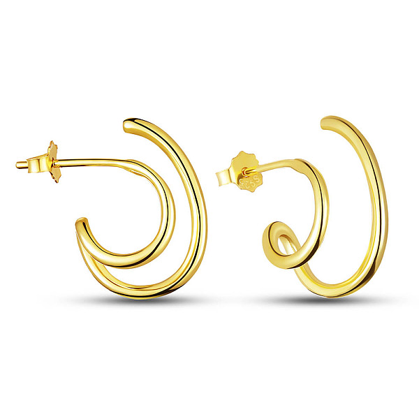 PandaHall SHEGRACE 925 Sterling Silver Half Hoop Earrings, with Earring Backs, Letter C Shape, Real 18K Gold Plated, 17x6.5mm Sterling...
PandaHall SHEGRACE 925 Sterling Silver Half Hoop Earrings, with Earring Backs, Letter C Shape, Real 18K Gold Plated, 17x6.5mm Sterling...
