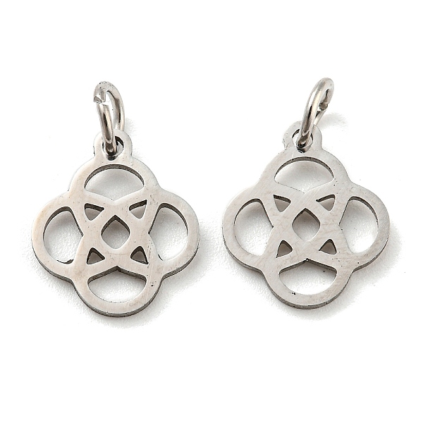 PandaHall 304 Stainless Steel Charms, with Jump Ring, Laser Cut, Knot Charm, Stainless Steel Color, 13x11x1mm, Hole: 3mm 304 Stainless Steel...
PandaHall 304 Stainless Steel Charms, with Jump Ring, Laser Cut, Knot Charm, Stainless Steel Color, 13x11x1mm, Hole: 3mm 304 Stainless Steel...