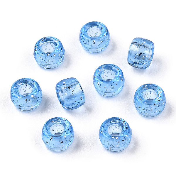 PandaHall Transparent Plastic Beads, with Glitter Powder, Barrel, Light Sky Blue, 9x6mm, Hole: 3.8mm, about 1900pcs/500g Plastic Barrel
PandaHall Transparent Plastic Beads, with Glitter Powder, Barrel, Light Sky Blue, 9x6mm, Hole: 3.8mm, about 1900pcs/500g Plastic Barrel