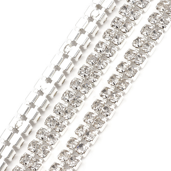 PandaHall Brass Rhinestone Strass Chains, with Spool, Two Rows Rhinestone Cup Chains, Silver Color Plated, Two Rows, Crystal, 5mm, about...
PandaHall Brass Rhinestone Strass Chains, with Spool, Two Rows Rhinestone Cup Chains, Silver Color Plated, Two Rows, Crystal, 5mm, about...