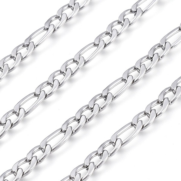 PandaHall 304 Stainless Steel Figaro Chains, Curb Chains, Unwelded, with Spool, Stainless Steel Color, Link: 9.5x4.5x1.5mm and 7x4.5x1.5mm...
PandaHall 304 Stainless Steel Figaro Chains, Curb Chains, Unwelded, with Spool, Stainless Steel Color, Link: 9.5x4.5x1.5mm and 7x4.5x1.5mm...