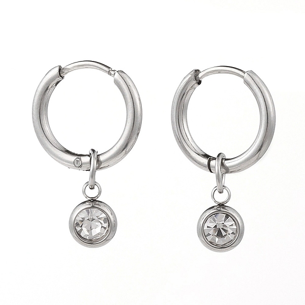 PandaHall 304 Stainless Steel Huggie Hoop Earrings, with Rhinestone Birthstone Charms, Flat Round, Crystal, Stainless Steel Color, 22mm, Pin..., Clear
PandaHall 304 Stainless Steel Huggie Hoop Earrings, with Rhinestone Birthstone Charms, Flat Round, Crystal, Stainless Steel Color, 22mm, Pin..., Clear