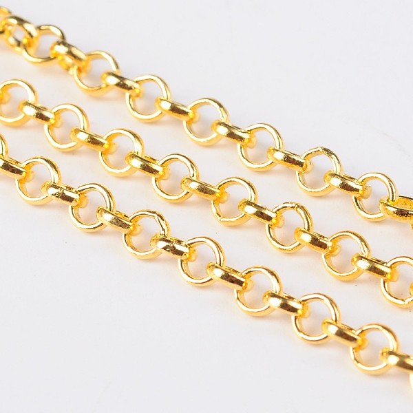 PandaHall Iron Rolo Chain, Unwelded, with Spool, Lead Free, Golden, 4x1mm, about 164.04 Feet(50m)/roll Iron
PandaHall Iron Rolo Chain, Unwelded, with Spool, Lead Free, Golden, 4x1mm, about 164.04 Feet(50m)/roll Iron