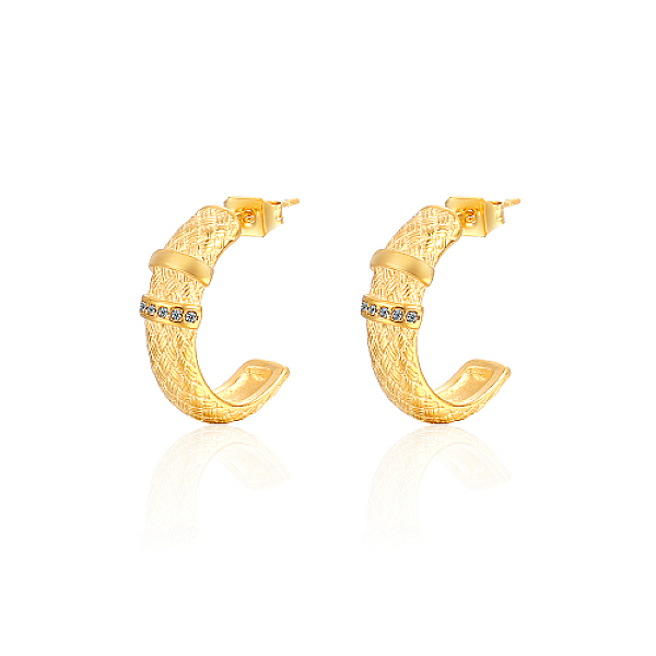 PandaHall 304 Stainless Steel Rhinestone Arch Stud Earrings, Half Hoop Earrings, Golden, 18x6mm Rhinestone Arch Clear
PandaHall 304 Stainless Steel Rhinestone Arch Stud Earrings, Half Hoop Earrings, Golden, 18x6mm Rhinestone Arch Clear