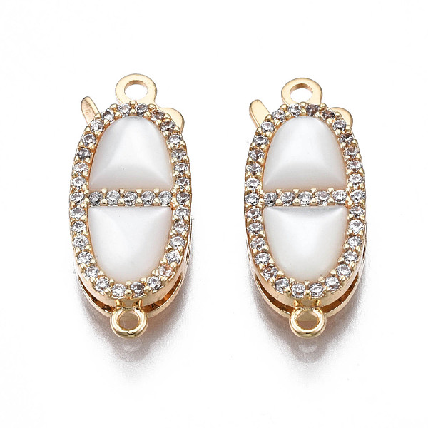 PandaHall Brass Micro Pave Clear Cubic Zirconia Fishhook Clasps, with Shell, Nickel Free, Oval, Real 18K Gold Plated, 20.5x8x4mm, Hole...
PandaHall Brass Micro Pave Clear Cubic Zirconia Fishhook Clasps, with Shell, Nickel Free, Oval, Real 18K Gold Plated, 20.5x8x4mm, Hole...