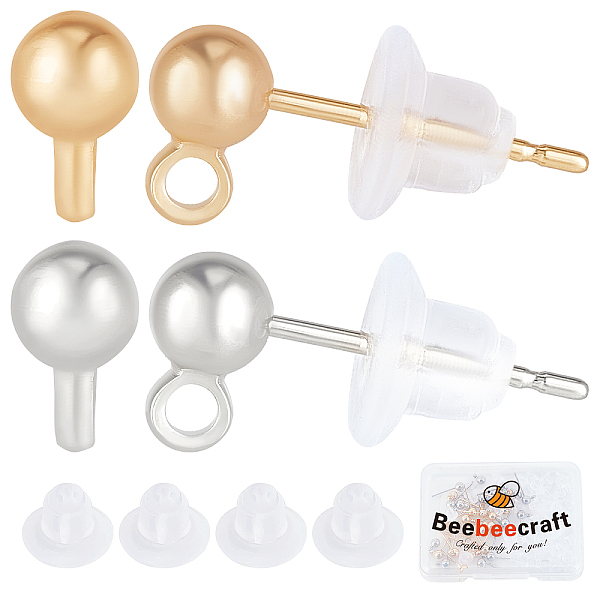 PandaHall Beebeecraft 40Pcs/Box 2 Colors Ball Stud Earrings with Loop 18K Gold&Platinum Plated Brass Round Ball Earring Posts with Earring...
PandaHall Beebeecraft 40Pcs/Box 2 Colors Ball Stud Earrings with Loop 18K Gold&Platinum Plated Brass Round Ball Earring Posts with Earring...