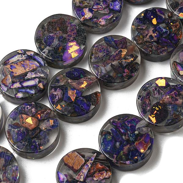 PandaHall Dyed Natural Imperial Jasper with Resin Beads Strands, Flat Round, Dark Violet, 16x5.5~7mm, Hole: 1.2mm, about 11pcs/strand, 6.93...
PandaHall Dyed Natural Imperial Jasper with Resin Beads Strands, Flat Round, Dark Violet, 16x5.5~7mm, Hole: 1.2mm, about 11pcs/strand, 6.93...
