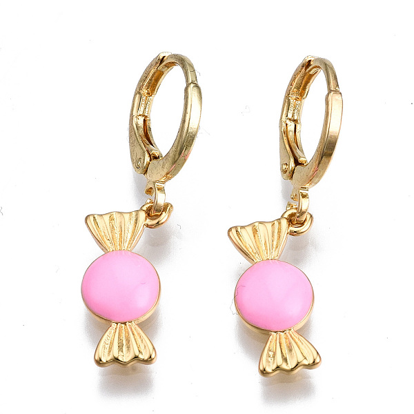 PandaHall Brass Enamel Huggie Hoop Earrings, Nickel Free, Real 16K Gold Plated, Candy, Pink, 30x8mm, Pin: 1mm Brass Candy Pink
PandaHall Brass Enamel Huggie Hoop Earrings, Nickel Free, Real 16K Gold Plated, Candy, Pink, 30x8mm, Pin: 1mm Brass Candy Pink