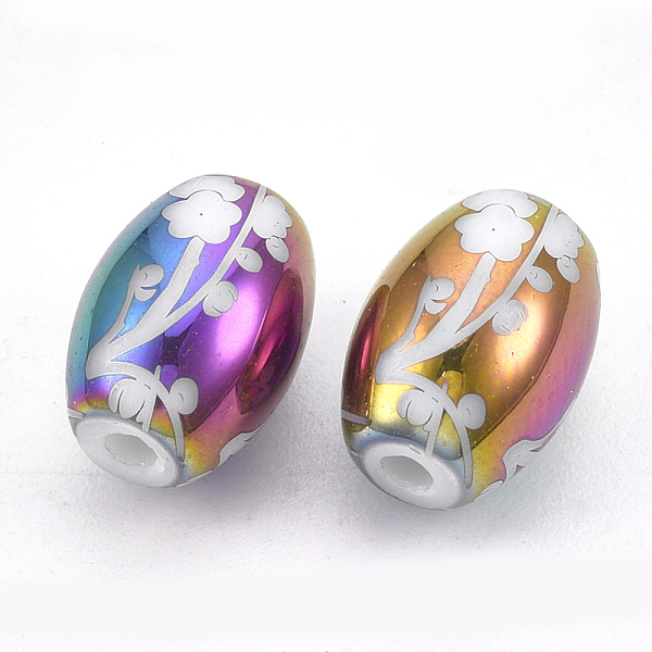 PandaHall Electroplate Glass Beads, Barrel with Flower Pattern, Multi-color Plated, 11x8mm, Hole: 1.6mm, 200pcs/bag Glass Flower
PandaHall Electroplate Glass Beads, Barrel with Flower Pattern, Multi-color Plated, 11x8mm, Hole: 1.6mm, 200pcs/bag Glass Flower